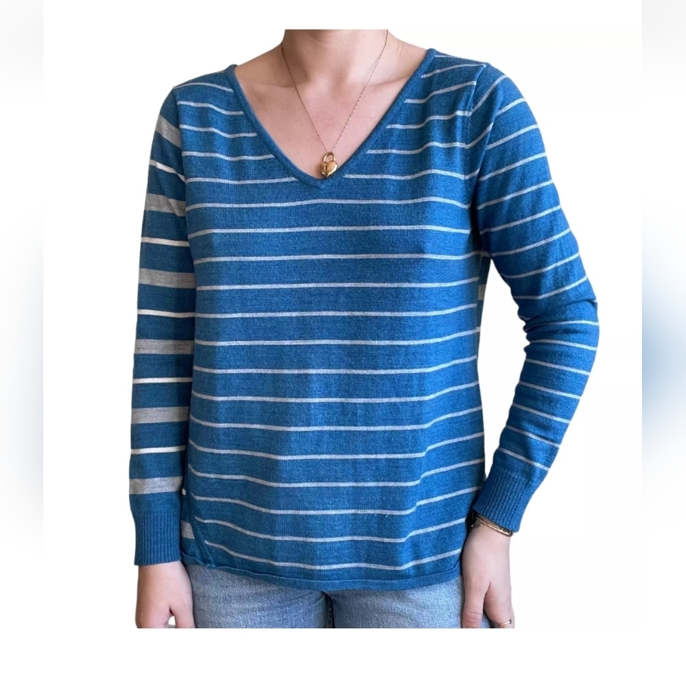 Smartwool Blue Striped Merino Wool‎ Blend Sweater Size Small